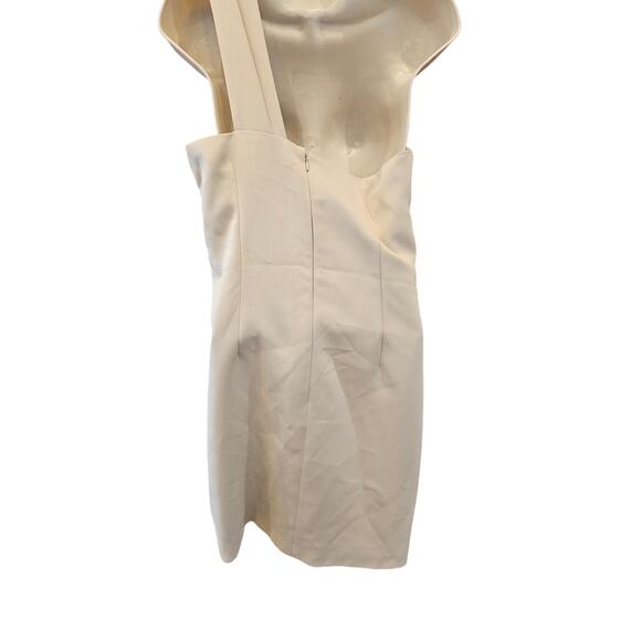 Halston Heritage Sand One Shoulder Sleeveless Dress formal prom 6 neutral midi - Picture 3 of 11